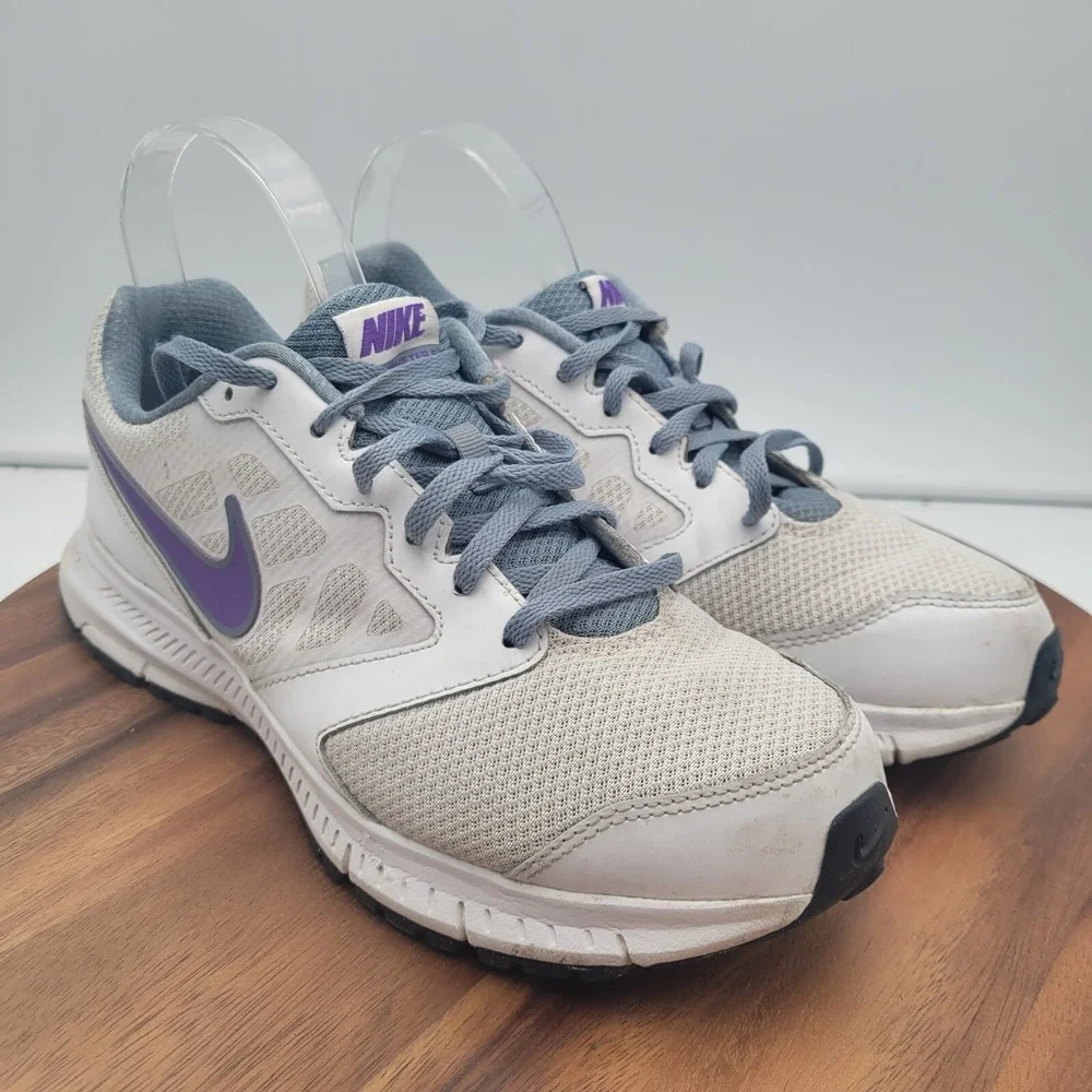 Nike Downshifter 6 Running Shoes Womens Size 10 White Purple Sneakers 684765-100